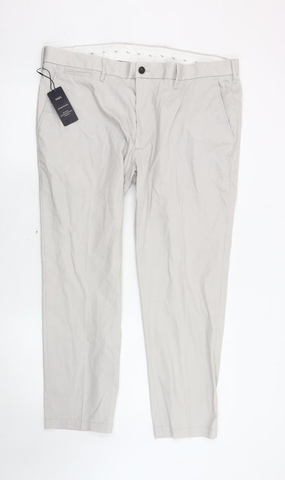 Marks and Spencer Men's Beige Slim Chino Trousers