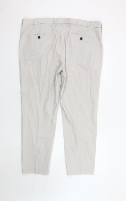 Marks and Spencer Men's Beige Slim Chino Trousers