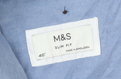 Marks and Spencer Men's Beige Slim Chino Trousers