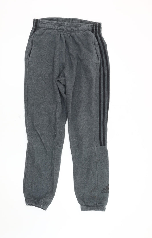 Adidas Men's Grey Jogger Trousers - Size M