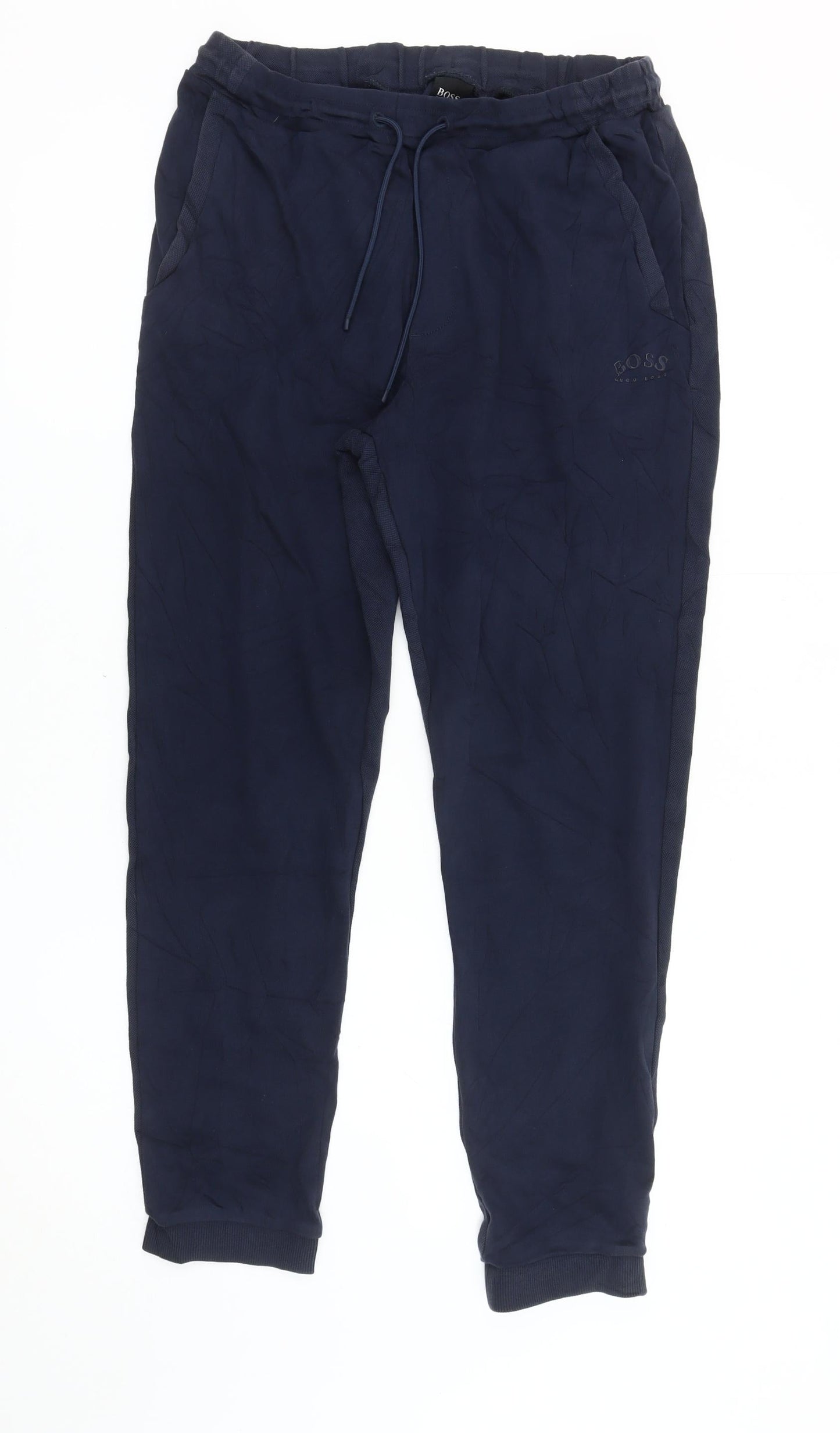 Boss Men's Blue Joggers, Size S, Elastic Waist