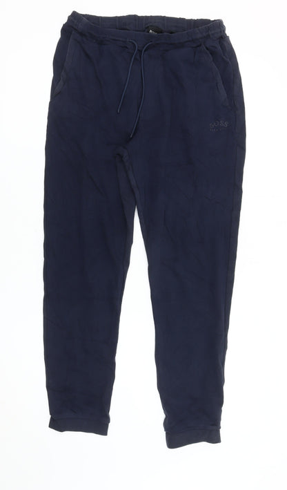 Boss Men's Blue Joggers, Size S, Elastic Waist