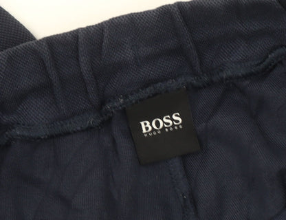 Boss Men's Blue Joggers, Size S, Elastic Waist