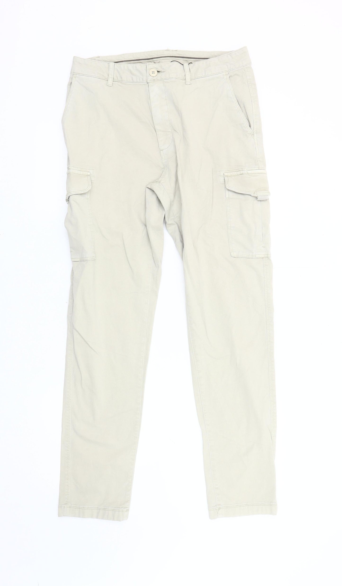 Marks & Spencer Men's Beige Cargo Trousers Size 30