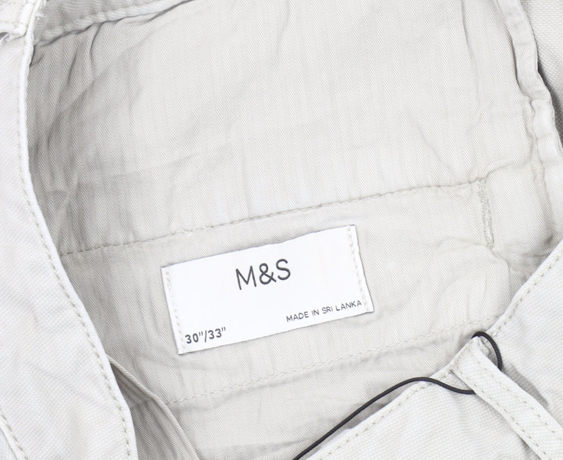 Marks & Spencer Men's Beige Cargo Trousers Size 30
