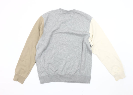 Nike Unisex Grey Colourblock Sweatshirt M Pullover