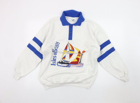 Whytes Men's White Nautical Medium Polo Shirt