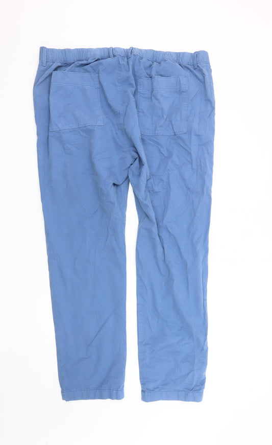 Marks and Spencer Men's Blue Slim Fit Chino Trousers