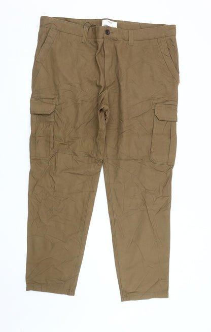 Marks and Spencer Men's Brown Cargo Trousers, Size 42, Big & Tall