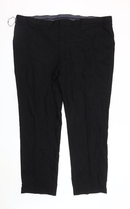 Marks and Spencer Men's Black Trousers XL Regular Fit