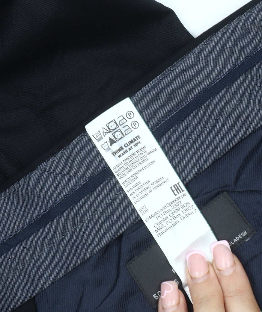 Marks and Spencer Men's Black Trousers XL Regular Fit