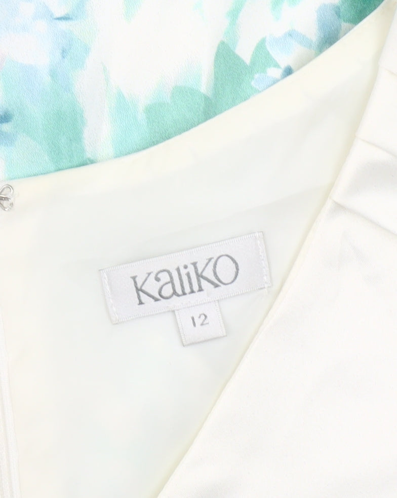 Kaliko Women's Multicoloured Peplum Floral Dress Size 12