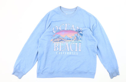 Hollister Women's Blue Graphic Sweatshirt Size S