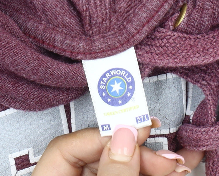 Starworld Unisex Maroon M Pullover Hoodie with Logo