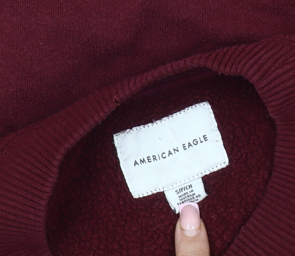 Mens UK Size S American Eagle Red Pullover Sweatshirt