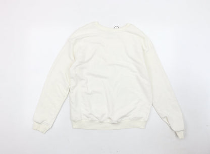 Stradivarius Women's White Pullover Sweatshirt S