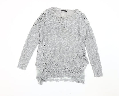 Womens UK Size M Quiz Grey Pullover Jumper