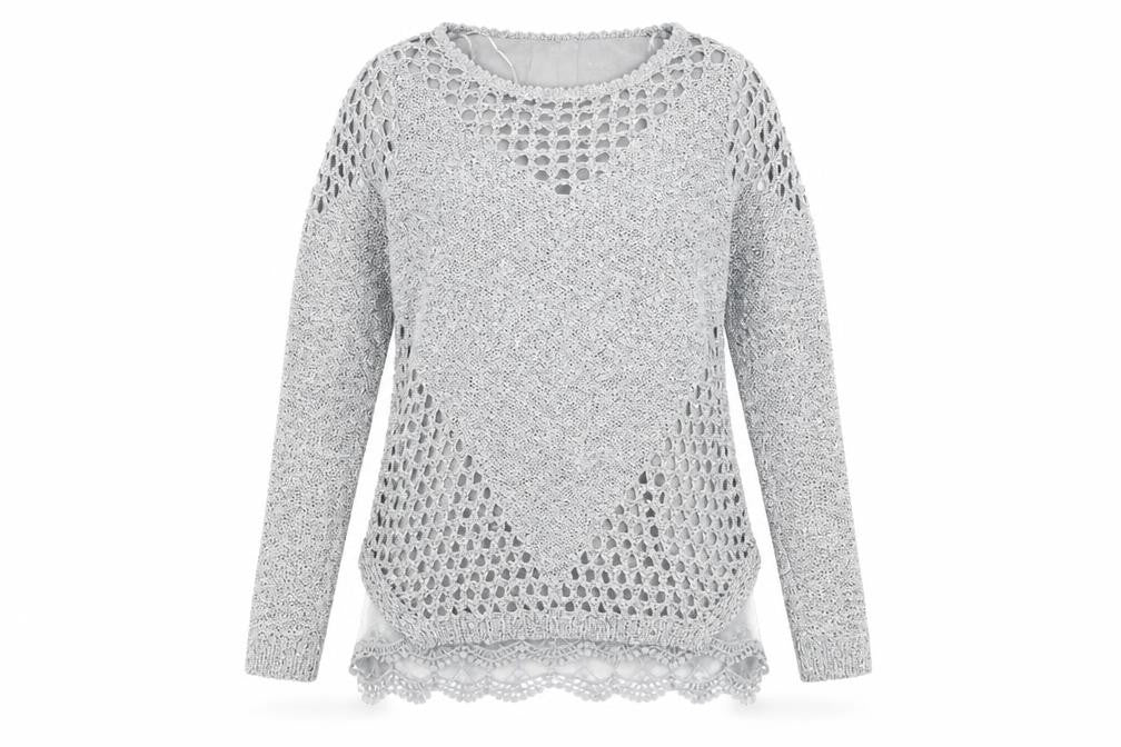 Womens UK Size M Quiz Grey Pullover Jumper
