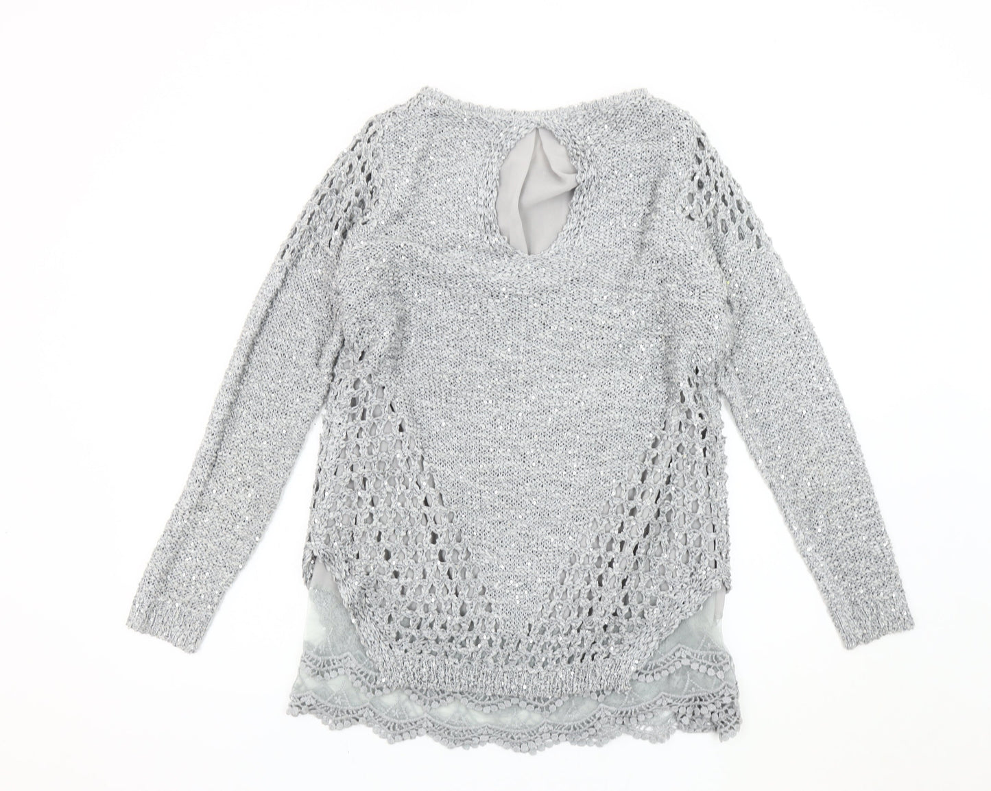 Womens UK Size M Quiz Grey Pullover Jumper