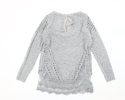 Womens UK Size M Quiz Grey Pullover Jumper