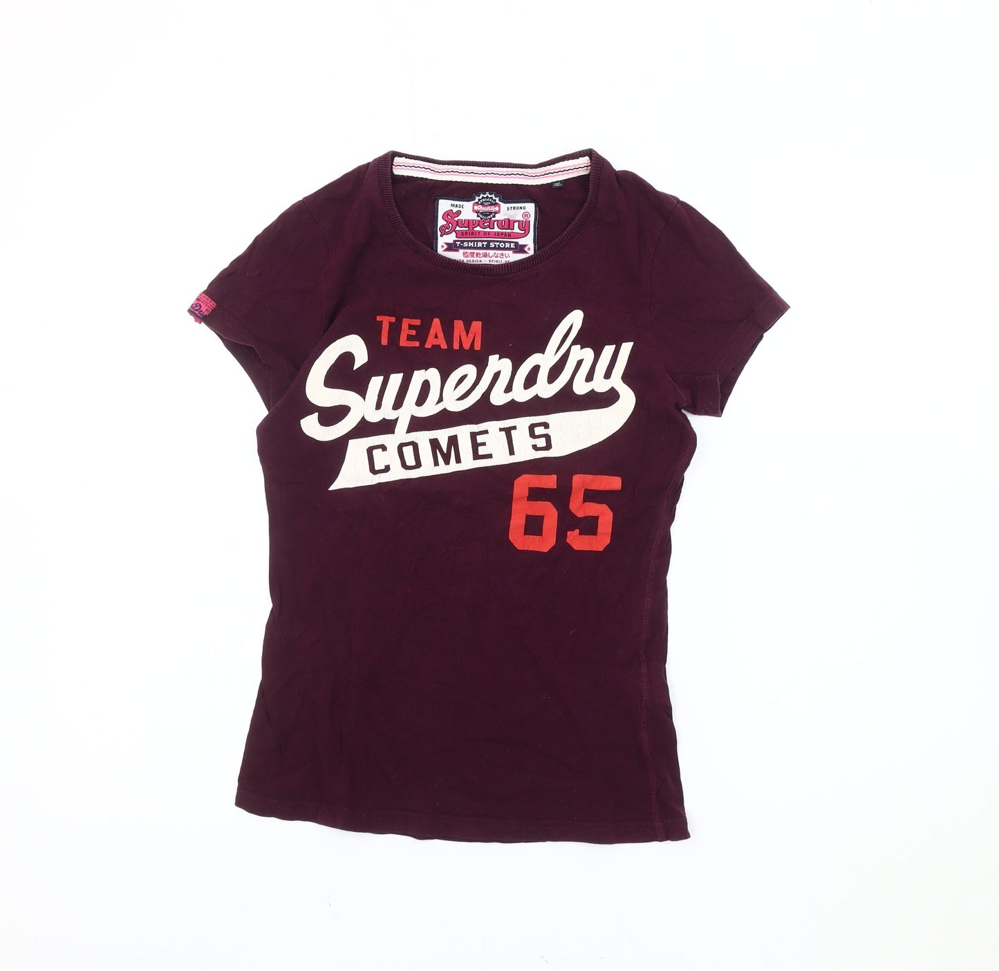 Womens UK Size S Superdry Red Basic T-Shirt