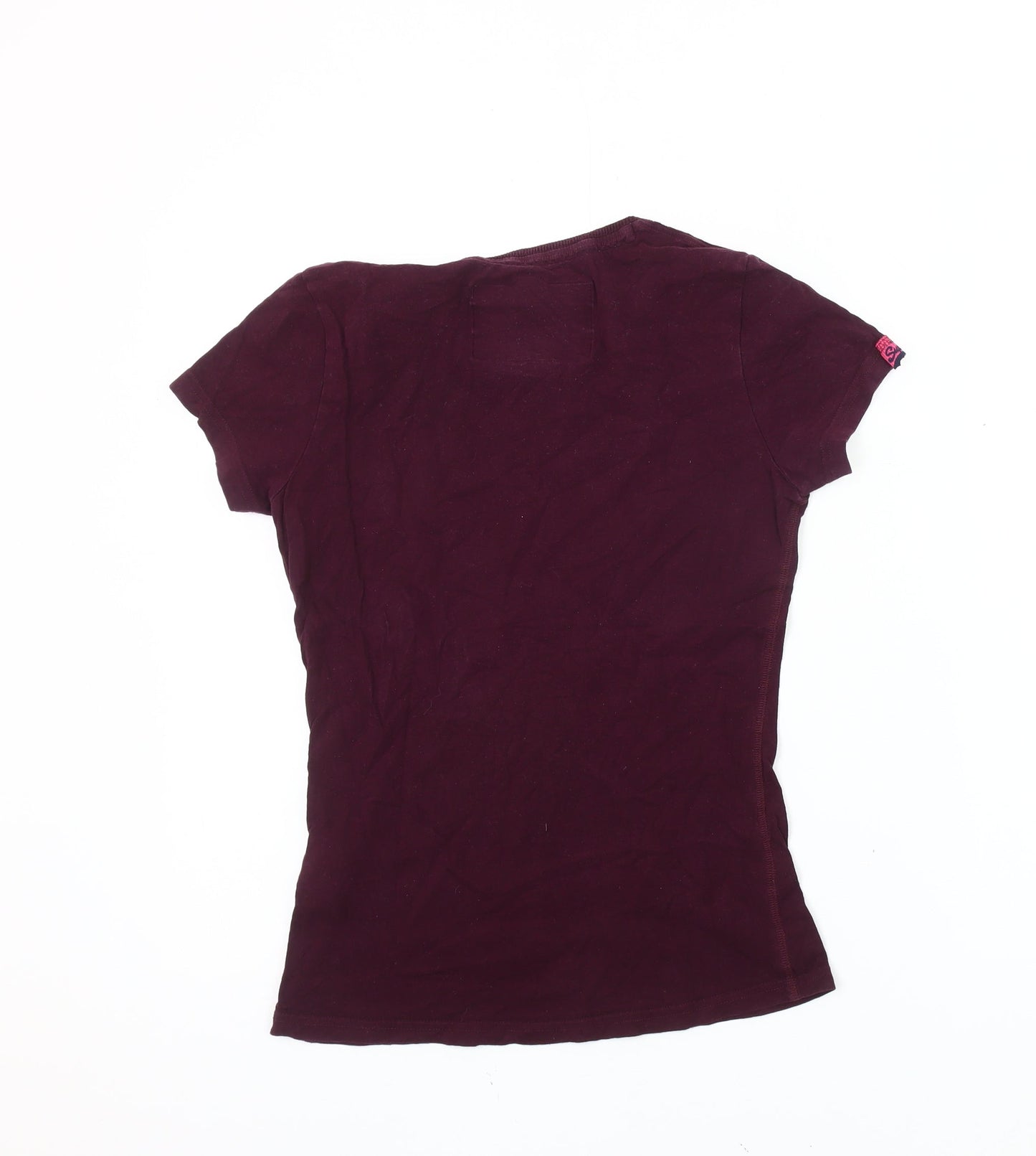 Womens UK Size S Superdry Red Basic T-Shirt