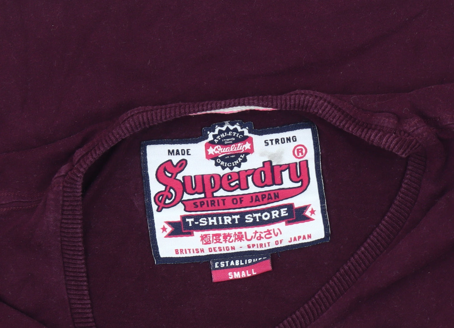 Womens UK Size S Superdry Red Basic T-Shirt