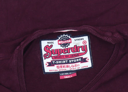 Womens UK Size S Superdry Red Basic T-Shirt