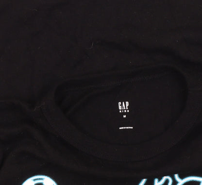 GAP Boys Black Sports Theme Cotton T-Shirt, Size 8