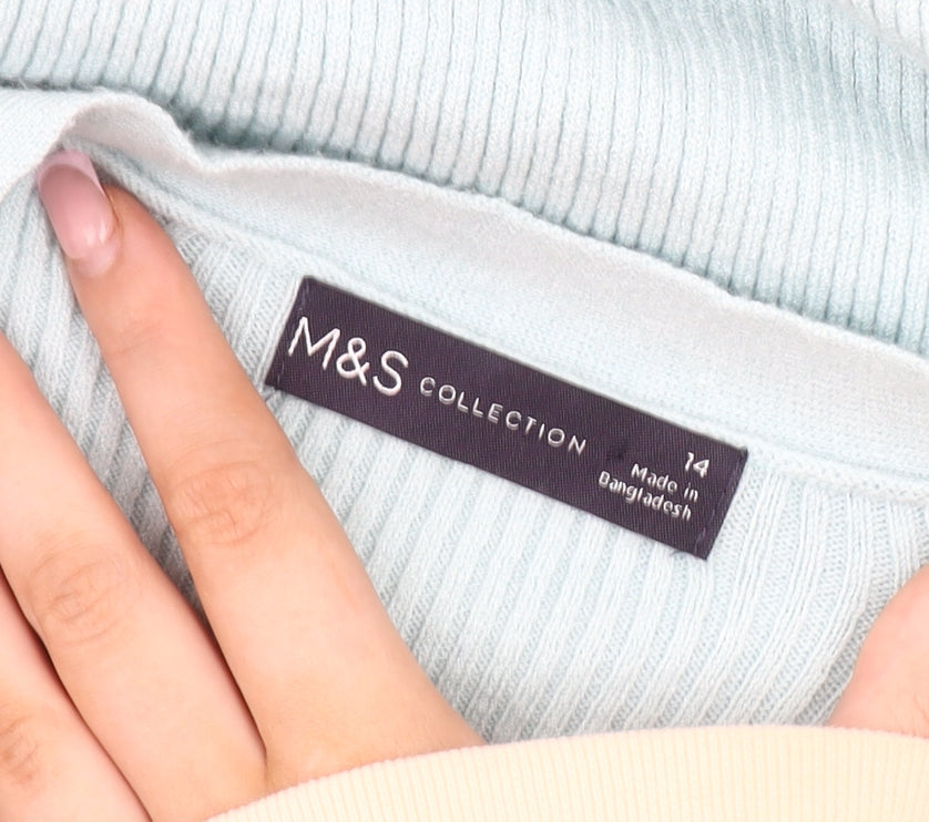 Womens UK Size 14 Marks and Spencer Blue Pullover Jumper