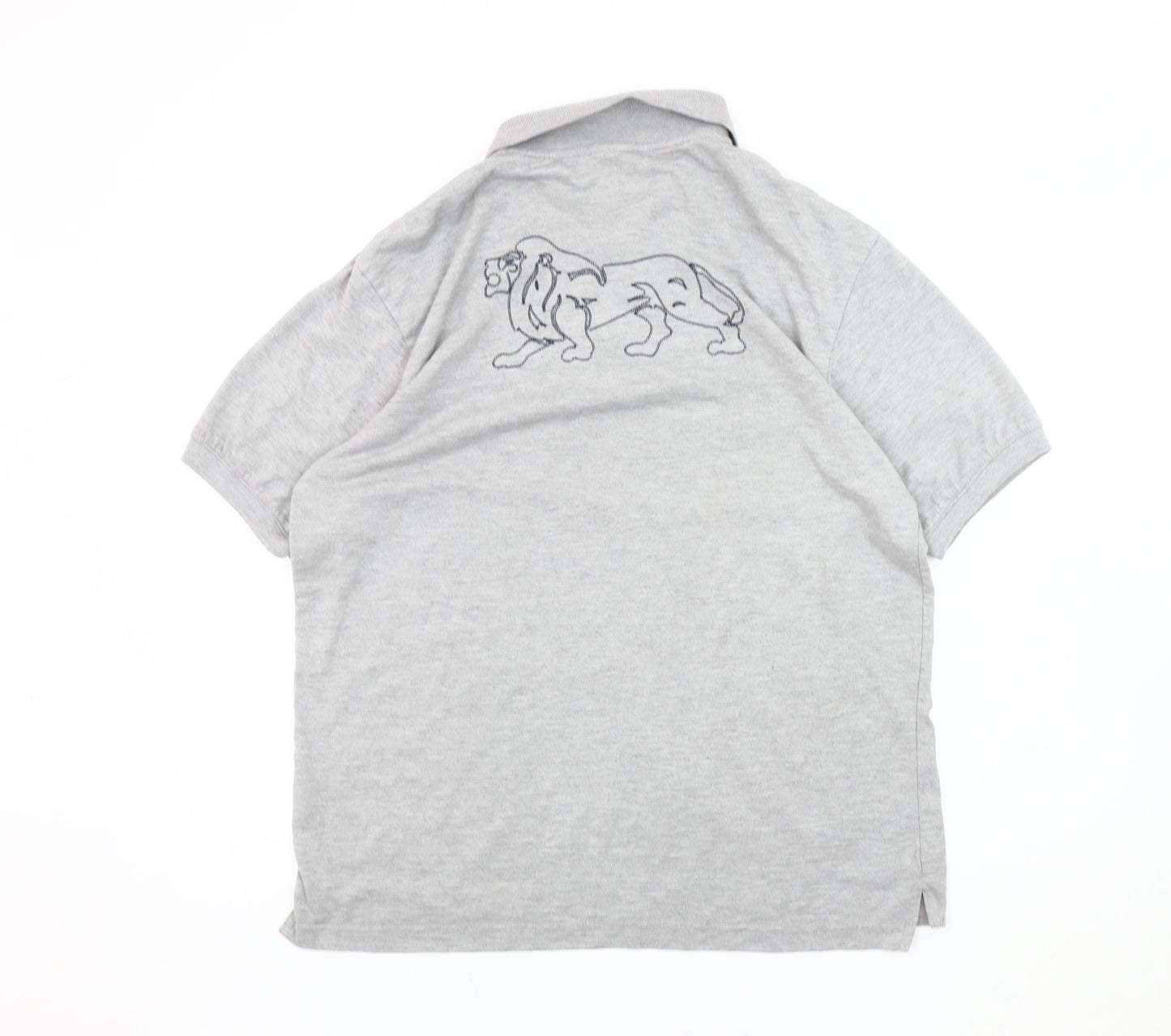 Lonsdale Grey Men's Polo Shirt - Medium, Short Sleeve