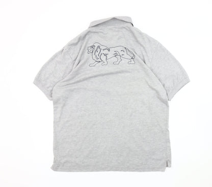 Lonsdale Grey Men's Polo Shirt - Medium, Short Sleeve