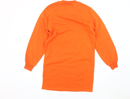 Womens UK Size 2XS Disney Orange Pullover Sweatshirt