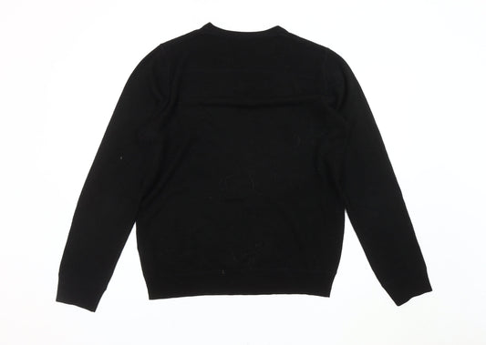 Red Herring Men's Black Henley Jumper, Size L