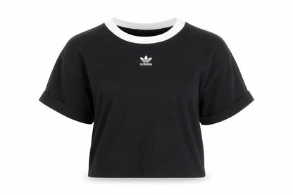 Womens UK Size 8 adidas Black Ringer T-Shirt