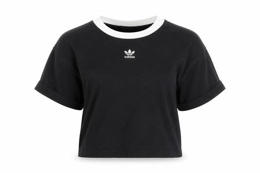 Womens UK Size 8 adidas Black Ringer T-Shirt
