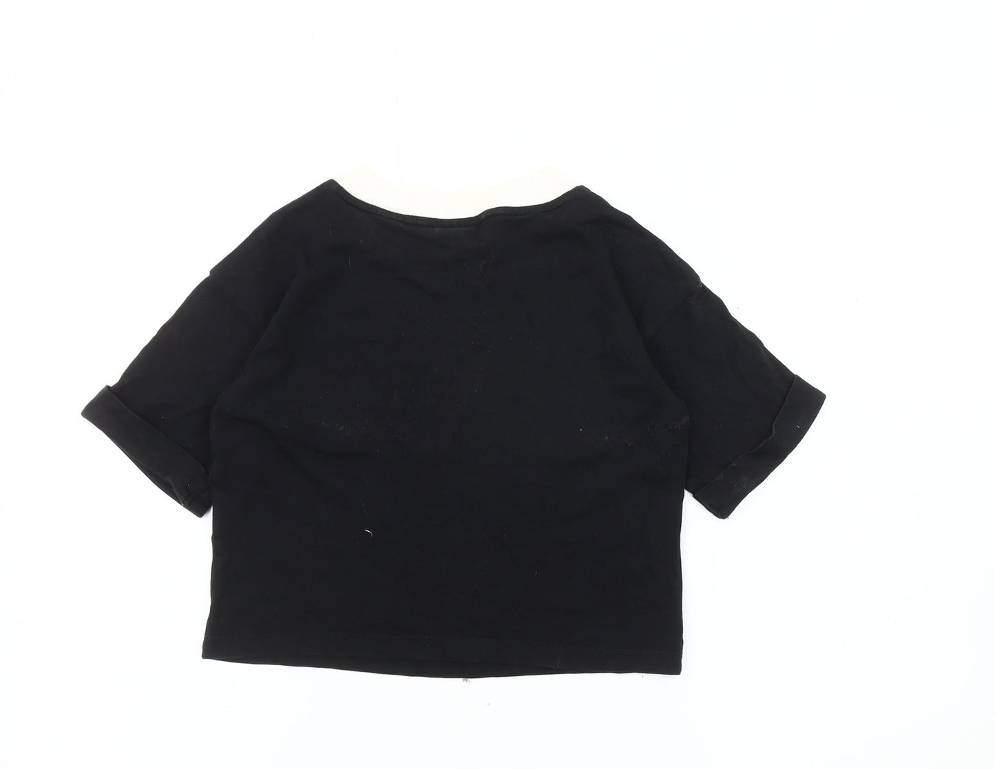 Womens UK Size 8 adidas Black Ringer T-Shirt