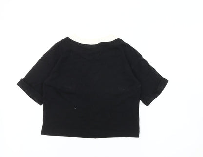 Womens UK Size 8 adidas Black Ringer T-Shirt