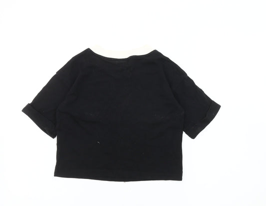 Womens UK Size 8 adidas Black Ringer T-Shirt