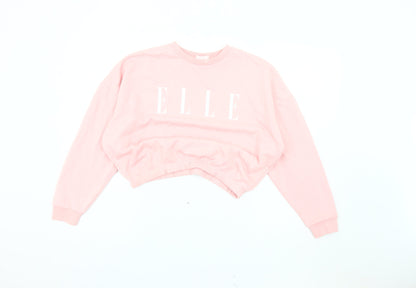 ELLE Pink Logo Teens Pullover Sweatshirt Size 12