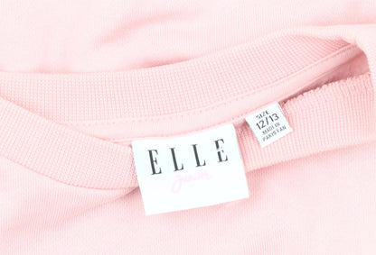 ELLE Pink Logo Teens Pullover Sweatshirt Size 12