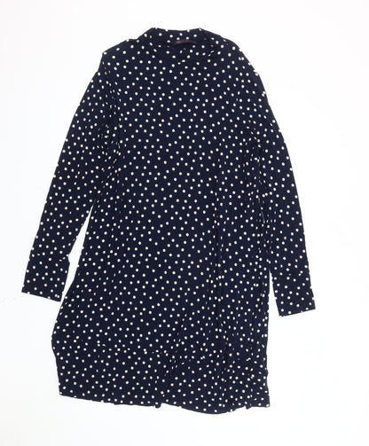 Marks and Spencer Women’s Blue Polka Dot Dress - Size 14