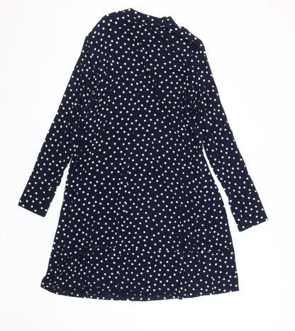 Marks and Spencer Women’s Blue Polka Dot Dress - Size 14