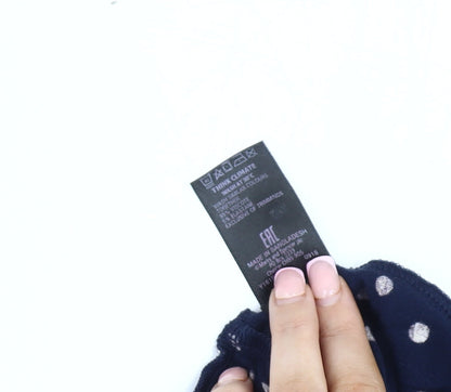 Marks and Spencer Women’s Blue Polka Dot Dress - Size 14