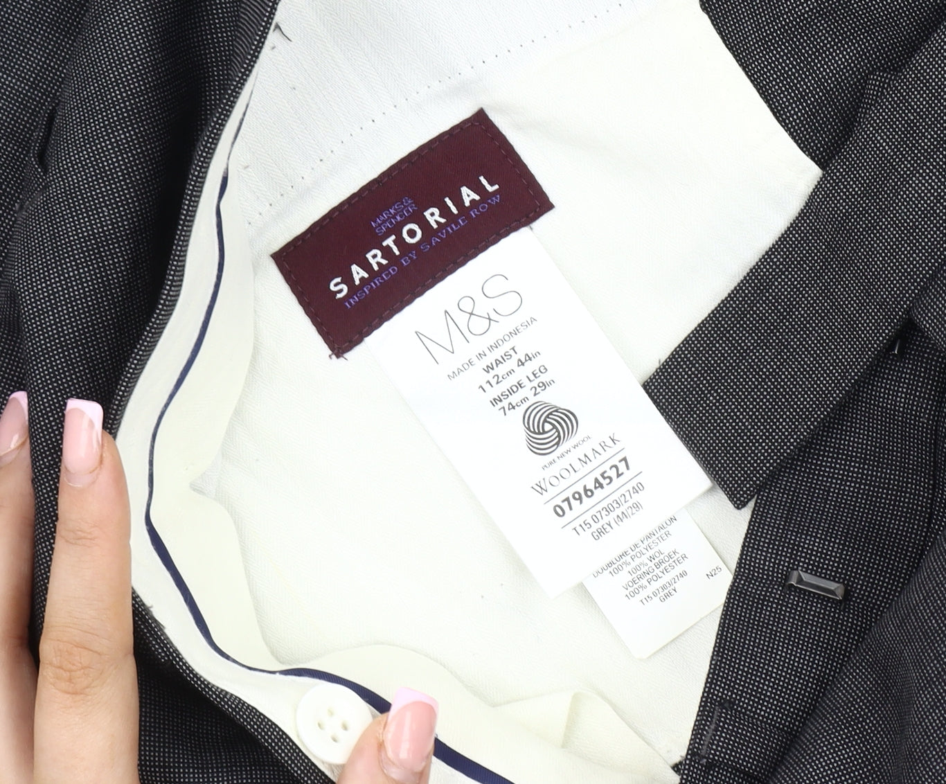 Marks and Spencer Men's Grey Dress Pants 44W 29L