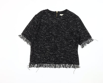 Womens UK Size 14 River Island Black Tunic Blouse