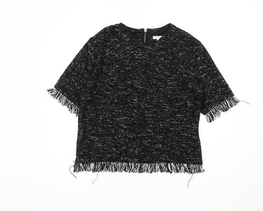 Womens UK Size 14 River Island Black Tunic Blouse
