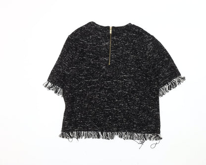 Womens UK Size 14 River Island Black Tunic Blouse