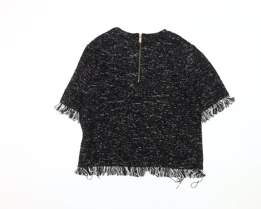 Womens UK Size 14 River Island Black Tunic Blouse