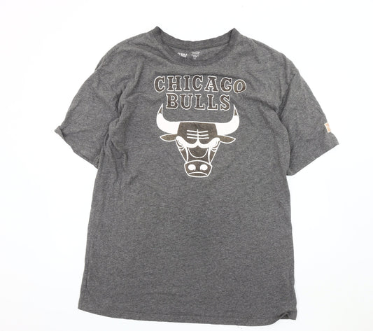 Unisex Adults UK Size 10-12 NBA Grey  T-Shirt